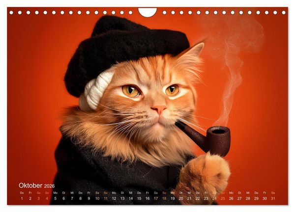 Produktbild: Katzenkunstwerke (Wandkalender 2026 DIN A4 quer), CALVENDO Monatskalender