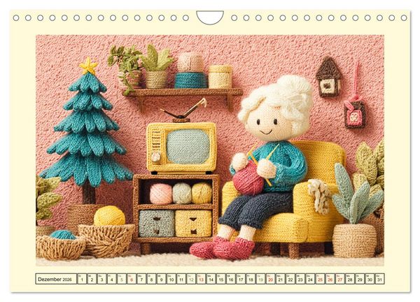 Produktbild: Wollige Maschenwelt. Gestrickte Harmonie f&uuml;r gem&uuml;tliche Momente (Wandkalender 2026 DIN A4 quer), CALVENDO Monatskalender