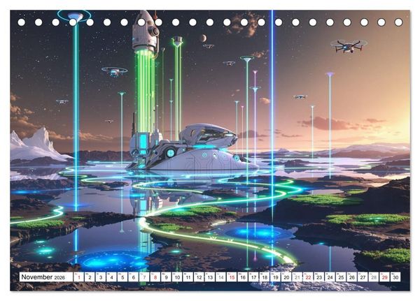 Produktbild: Neuer Morgen Mars (Tischkalender 2026 DIN A5 quer), CALVENDO Monatskalender