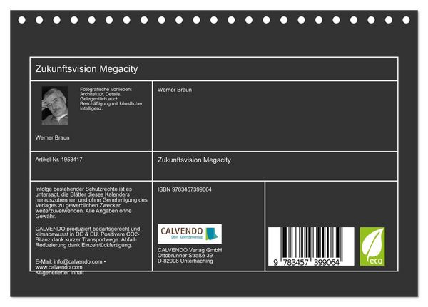 Produktbild: Zukunftsvision Megacity (Tischkalender 2026 DIN A5 quer), CALVENDO Monatskalender