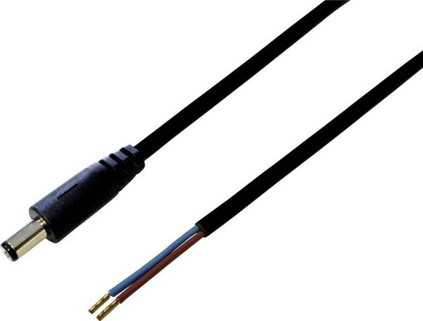 TRU COMPONENTS TC-2511295 Niedervolt-Anschlusskabel Niedervolt-Stecker - offene Kabelenden 5.50 mm 2.10 mm 0.50 m 1 St.