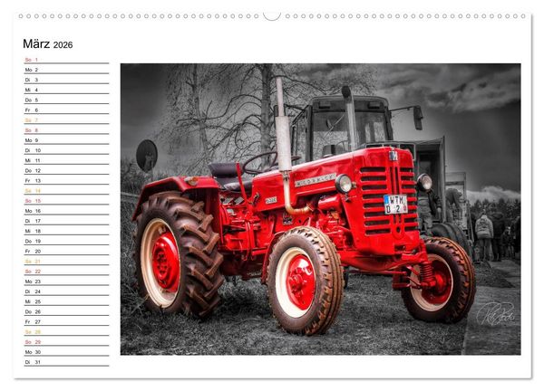 Produktbild: Trecker - Oldtimer / Geburtstagskalender (hochwertiger Premium Wandkalender 2026 DIN A2 quer), Kunstdruck in Hochglanz