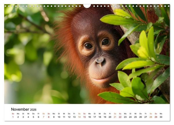 Produktbild: Orang Utans - Leben in den Baumkronen (Wandkalender 2026 DIN A3 quer), CALVENDO Monatskalender