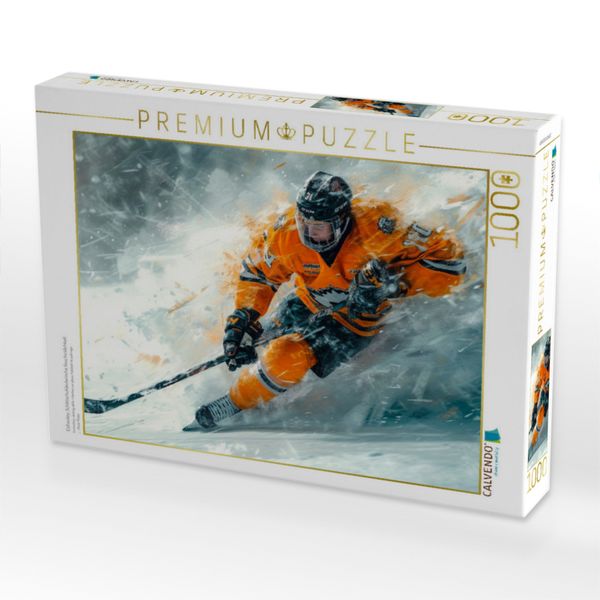 Produktbild: CALVENDO Puzzle Eishockey, Schlittschuhl&auml;uferische Geschicklichkeit | 1000 Teile Lege-Gr&ouml;&szlig;e 64x48cm Foto-Puzzle f&uuml;r gl&uuml;ckliche Stunden