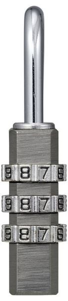 Produktbild: Sygonix SY-6932310 Vorh&auml;ngeschloss 30mm 3-Digit Titan-Grau Zahlenschloss
