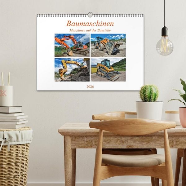 Produktbild: Baumaschinen - Maschinen auf der Baustelle (Wandkalender 2026 DIN A3 quer), CALVENDO Monatskalender