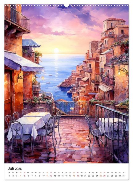 Produktbild: Italienische Riviera - wundersch&ouml;ne K&uuml;ste (hochwertiger Premium Wandkalender 2026 DIN A2 hoch), Kunstdruck in Hochglanz
