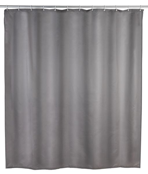 Produktbild: Anti-Schimmel Duschvorhang Uni Grey, Textil (Polyester), 180 x 200 cm, waschbar