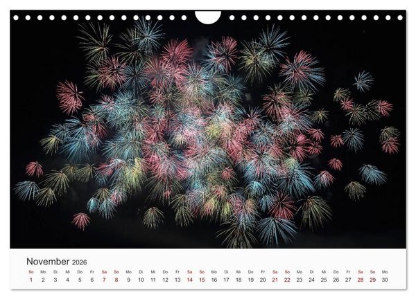 Produktbild: Feuerwerke - Kunstwerke am Himmel (Wandkalender 2026 DIN A4 quer), CALVENDO Monatskalender