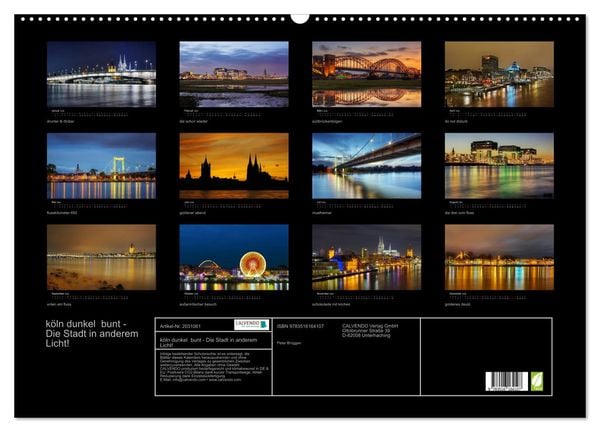 Produktbild: k&ouml;ln dunkel bunt - Die Stadt in anderem Licht! (Wandkalender 2026 DIN A2 quer), CALVENDO Monatskalender