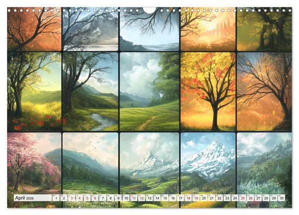 Produktbild: Landschaften in bunten Fragmenten (Wandkalender 2026 DIN A3 quer), CALVENDO Monatskalender