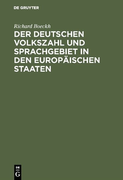 Produktbild: Der Deutschen Volkszahl und Sprachgebiet in den europ&auml;ischen Staaten
