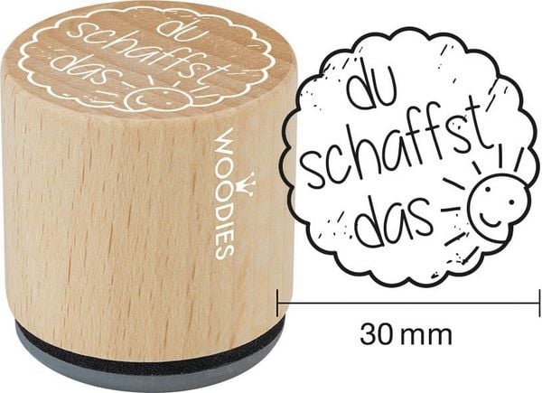 Produktbild: COLOP Woodies Holzstempel Set Motivation, mit 12 Motiven, Abdruckgr&ouml;&szlig;e: &Oslash; 29 mm, eckig