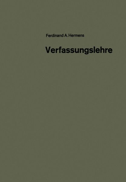 Produktbild: Verfassungslehre
