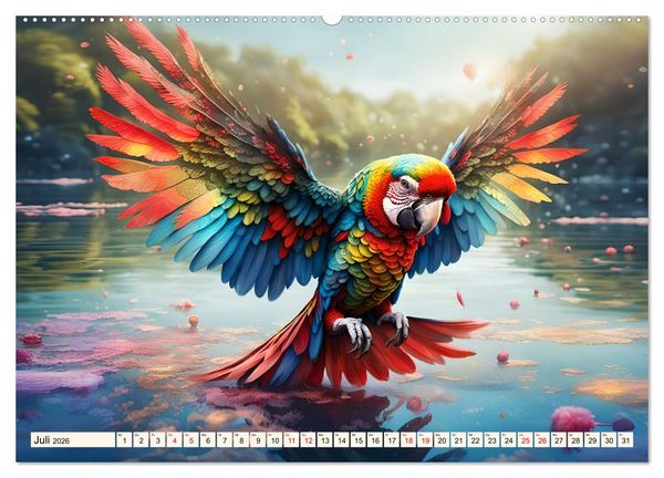 Produktbild: Federleichte Freunde (hochwertiger Premium Wandkalender 2026 DIN A2 quer), Kunstdruck in Hochglanz