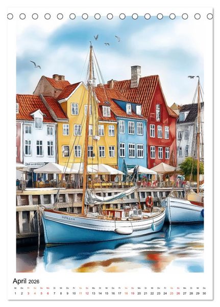 Produktbild: D&auml;nemark - Wellen, Wind, Lebensgef&uuml;hl (Tischkalender 2026 DIN A5 hoch), CALVENDO Monatskalender