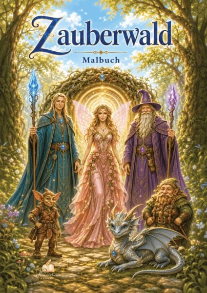 Zauberwald Fantasy Malbuch für Erwachsene und Jugendliche mit 100 magischen Ausmalmotiven, Taschenbuch von Josef Mickey Müller, Dhamma Verlag,