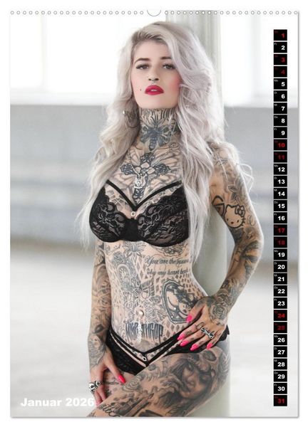Produktbild: Beauty Tattoo 2026 (Wandkalender 2026 DIN A2 hoch), CALVENDO Monatskalender