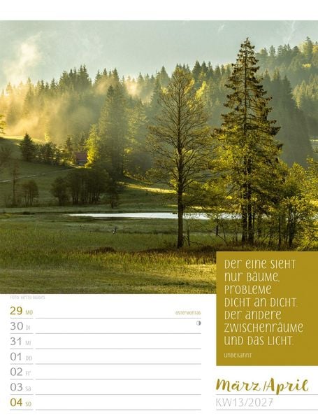 Produktbild: Augenblicke der Achtsamkeit Wochenplaner Kalender 2027
