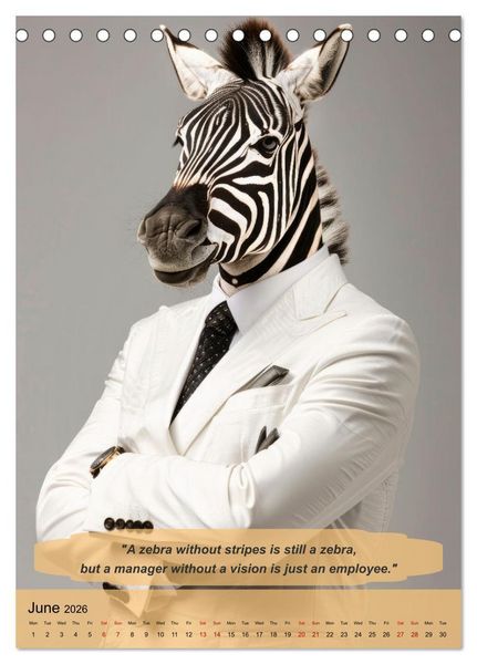 Produktbild: Funny manager wisdom from animals (Desk Calendar 2026 DIN A5 portrait), CALVENDO 12 Month DeskCalendar