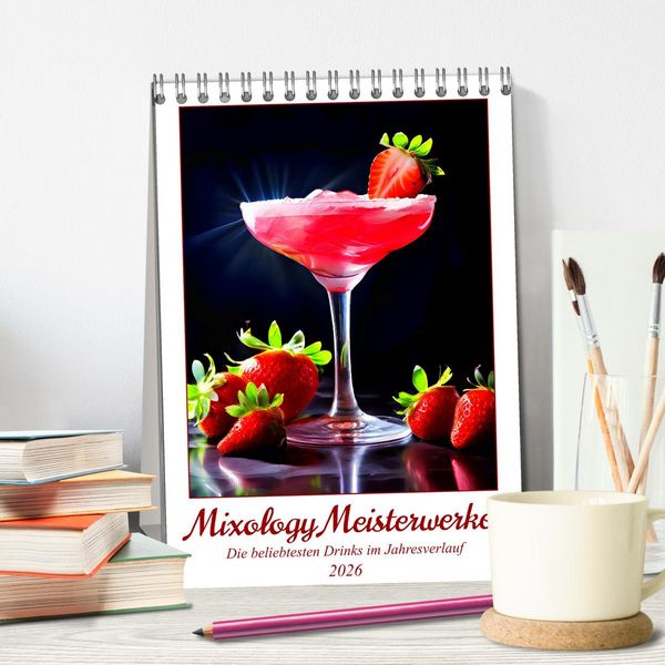 Produktbild: Mixology Meisterwerke (Tischkalender 2026 DIN A5 hoch), CALVENDO Monatskalender