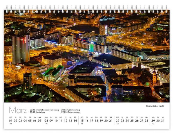 Produktbild: Kalender Sachsen von oben kompakt 2027