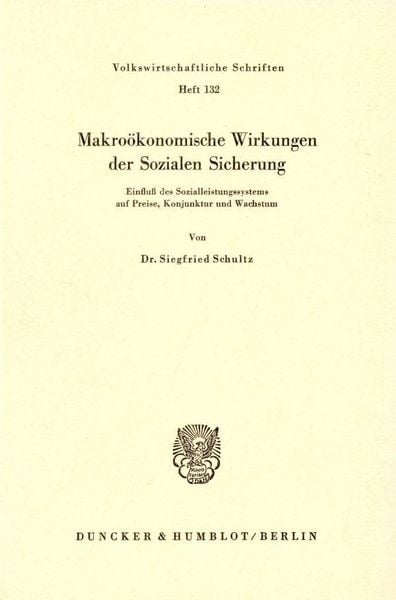 Produktbild: Makro&ouml;konomische Wirkungen der Sozialen Sicherung.