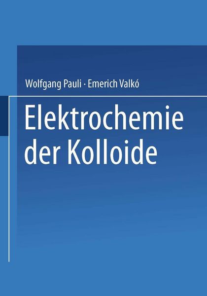 Produktbild: Elektrochemie der Kolloide