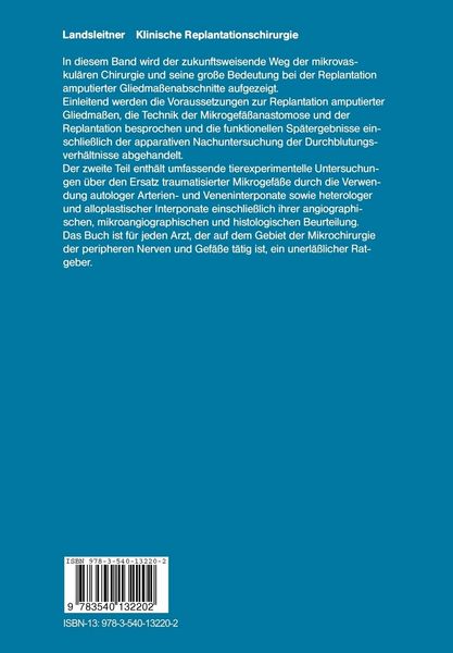 Produktbild: Klinische Replantationschirurgie