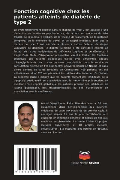 Produktbild: Fonction cognitive chez les patients atteints de diab&egrave;te de type 2