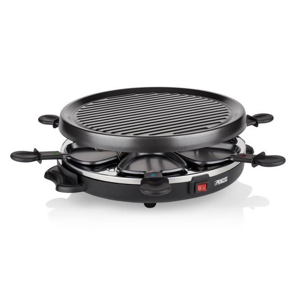 Produktbild: Princess 01.162725.01.001 Raclette 6Pf&auml;nnchen, Antihaftbeschichtung, Kontrollleuchte Schwarz