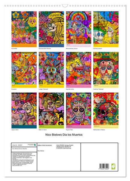 Produktbild: Nico Bielows Dia los Muertos (Wandkalender 2026 DIN A2 hoch), CALVENDO Monatskalender