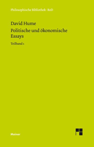 Produktbild: Politische und &ouml;konomische Essays. Teilband 1
