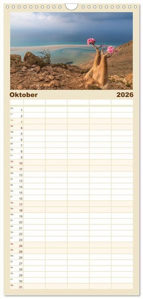 Produktbild: Familienplaner 2026 - SOKOTRA - Magische Insel mit 5 Spalten (Wandkalender, 21 x 45 cm) CALVENDO