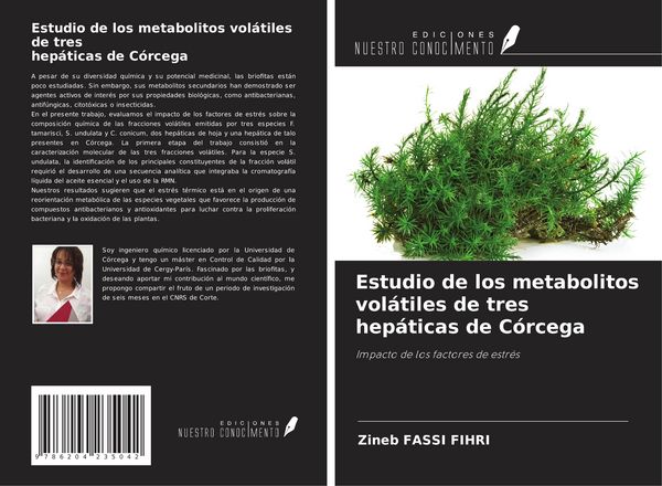 Produktbild: Estudio de los metabolitos vol&aacute;tiles de tres hep&aacute;ticas de C&oacute;rcega
