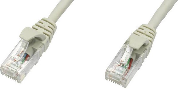 Produktbild: Teleg&auml;rtner 100008783 RJ45 Patchkabel CAT 5e U/UTP 5.00m Grau Flammwidrig 1St.