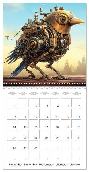 Produktbild: Cr&eacute;atures r&eacute;tro-m&eacute;caniques (Calendrier mural carr&eacute; 2026 30x30 cm) Calendrier double avec une page pour vos prises de notes