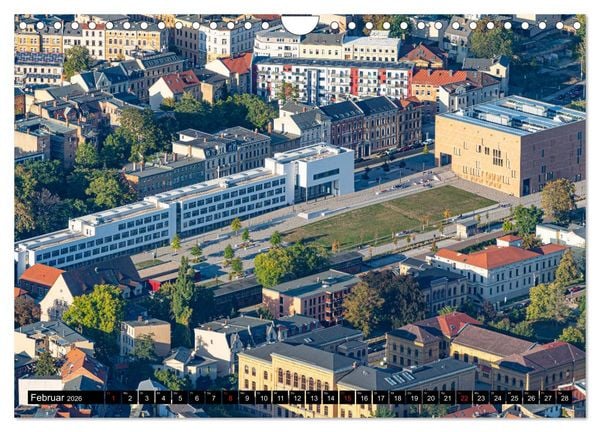 Produktbild: Halle an der Saale von oben (Wandkalender 2026 DIN A4 quer), CALVENDO Monatskalender