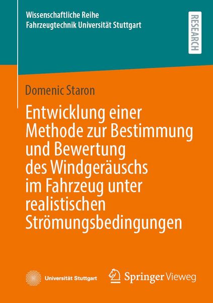 Produktbild: Entwicklung einer Methode zur Bestimmung und Bewertung des Windger&auml;uschs im Fahrzeug unter realistischen Str&ouml;mungsbedingungen