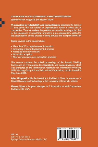 Produktbild: IT Innovation for Adaptability and Competitiveness