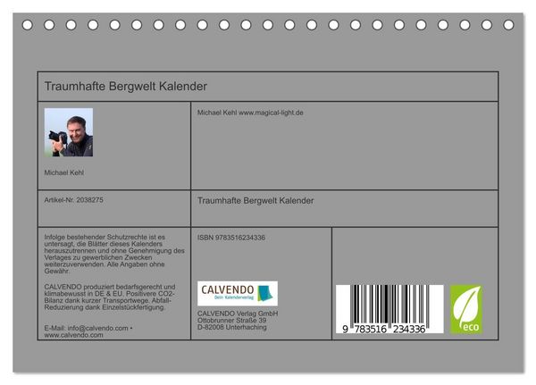 Produktbild: Traumhafte Bergwelt Kalender (Tischkalender 2026 DIN A5 quer), CALVENDO Monatskalender