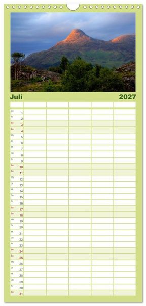 Produktbild: Familienplaner 2027 - Western Highlands - Schottland mit 5 Spalten (Wandkalender, 21 x 45 cm) CALVENDO