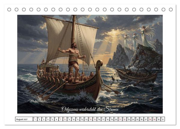 Produktbild: Die Irrfahrten des Odysseus (Tischkalender 2027 DIN A5 quer), CALVENDO Monatskalender
