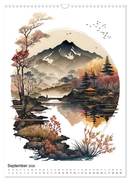Produktbild: China - Aquarellmalerei (Wandkalender 2026 DIN A3 hoch), CALVENDO Monatskalender