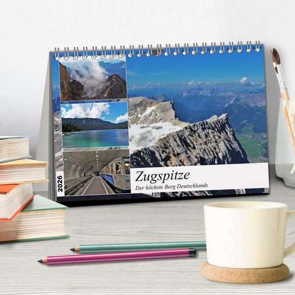 Produktbild: Zugspitze - Der h&ouml;chste Berg Deutschlands (Tischkalender 2026 DIN A5 quer), CALVENDO Monatskalender