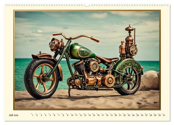 Produktbild: Motorr&auml;der im Steampunk-Style (Wandkalender 2026 DIN A2 quer), CALVENDO Monatskalender