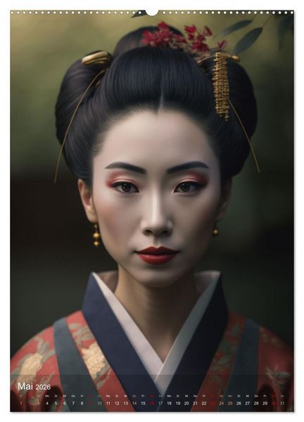 Produktbild: Wundersch&ouml;ne Portraits Japanischer Geishas (hochwertiger Premium Wandkalender 2026 DIN A2 hoch), Kunstdruck in Hochglanz