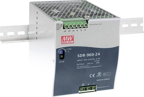 Mean Well SDR-960-48 Hutschienen-Netzteil (DIN-Rail) 48 V/DC 20 A 960 W Anzahl Ausgänge:1 x Inhalt 1 St.