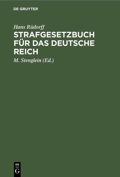 Produktbild: Strafgesetzbuch f&uuml;r das deutsche Reich