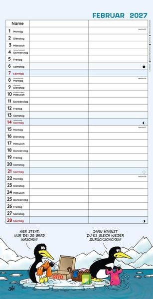 Produktbild: Uli Stein Timer f&uuml;r zwei 2027: Monatskalender f&uuml;r die Wand
